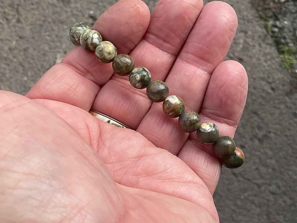 8mm Mt Hay Rhyolite (Amulet Stone) Bead Bracelet