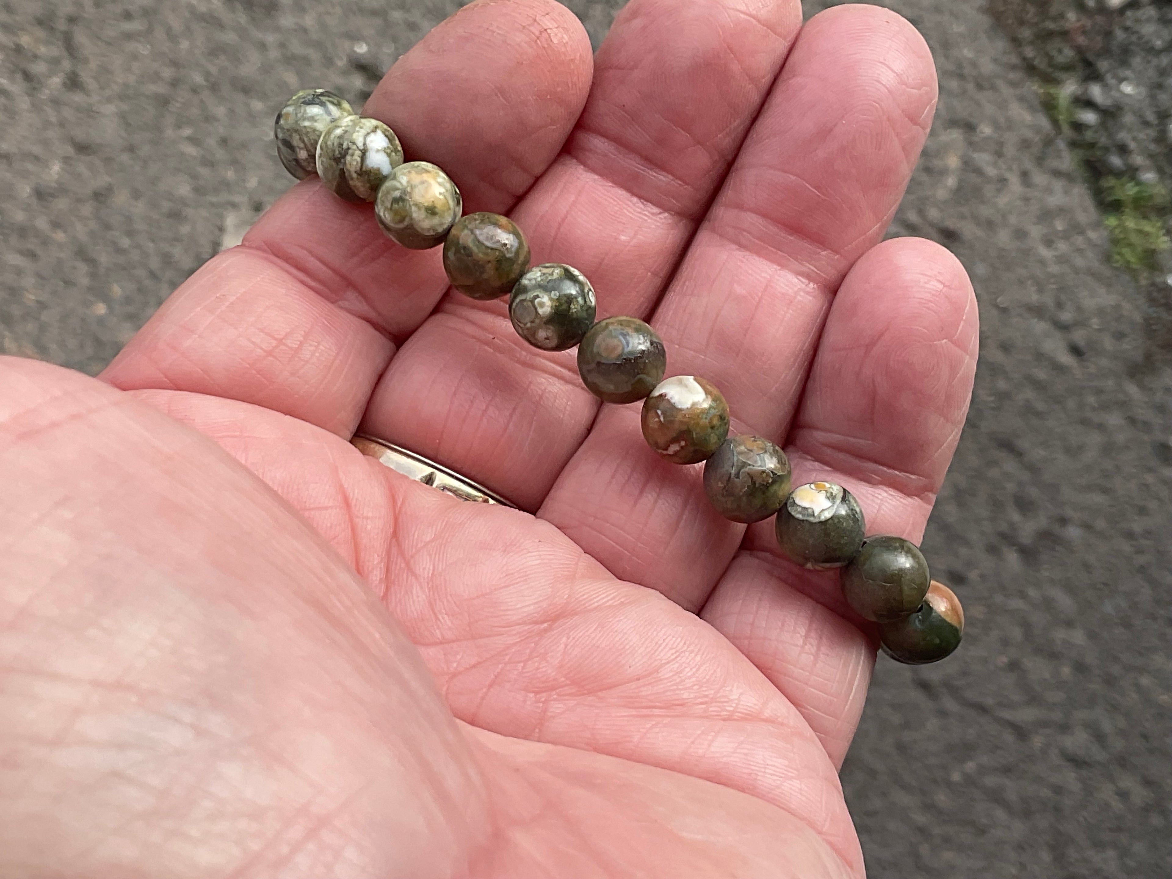 8mm Mt Hay Rhyolite (Amulet Stone) Bead Bracelet