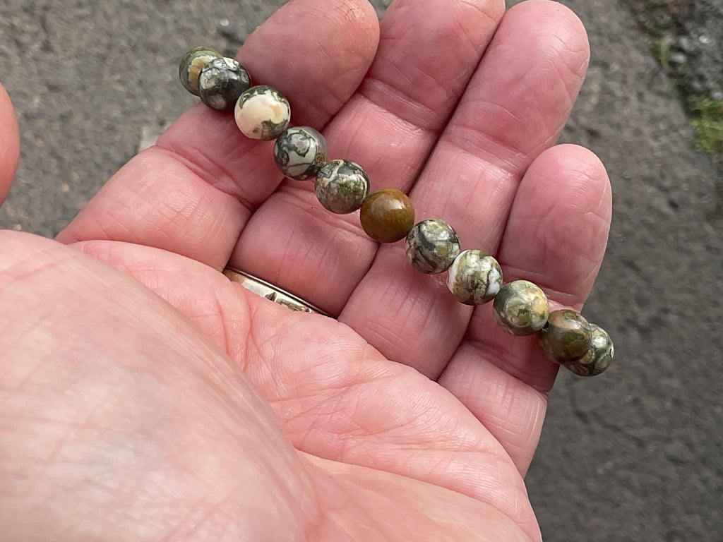 8mm Mt Hay Rhyolite (Amulet Stone) Bead Bracelet