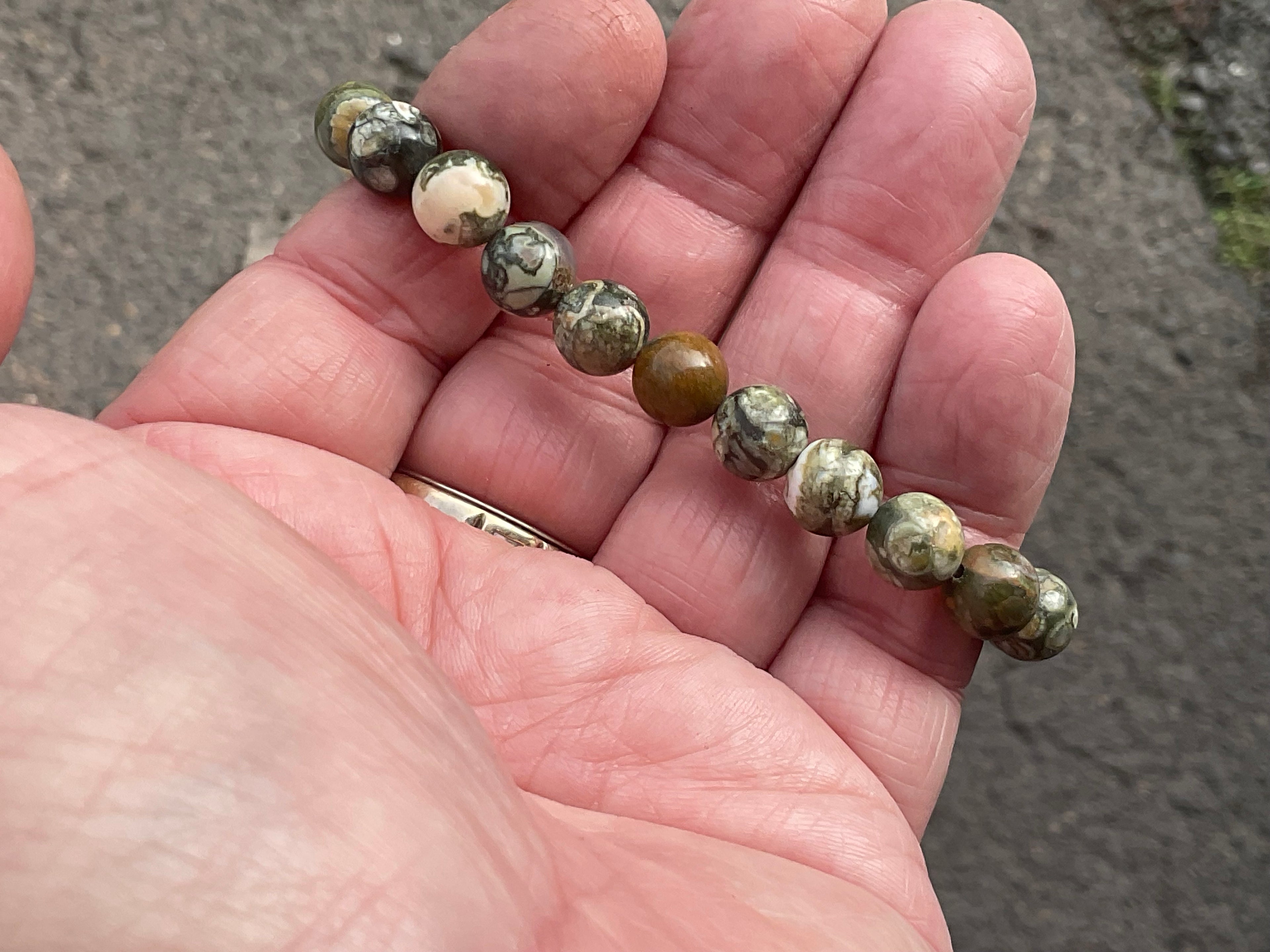 8mm Mt Hay Rhyolite (Amulet Stone) Bead Bracelet