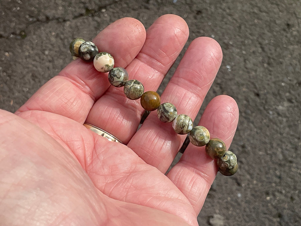 8mm Mt Hay Rhyolite (Amulet Stone) Bead Bracelet