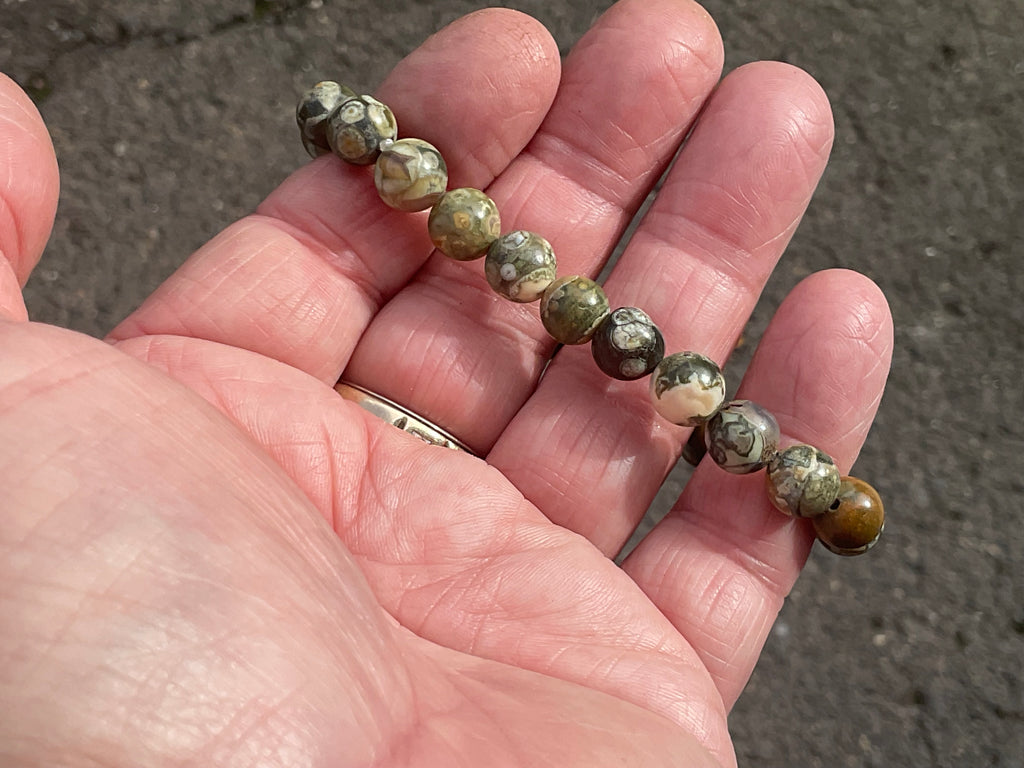 8mm Mt Hay Rhyolite (Amulet Stone) Bead Bracelet