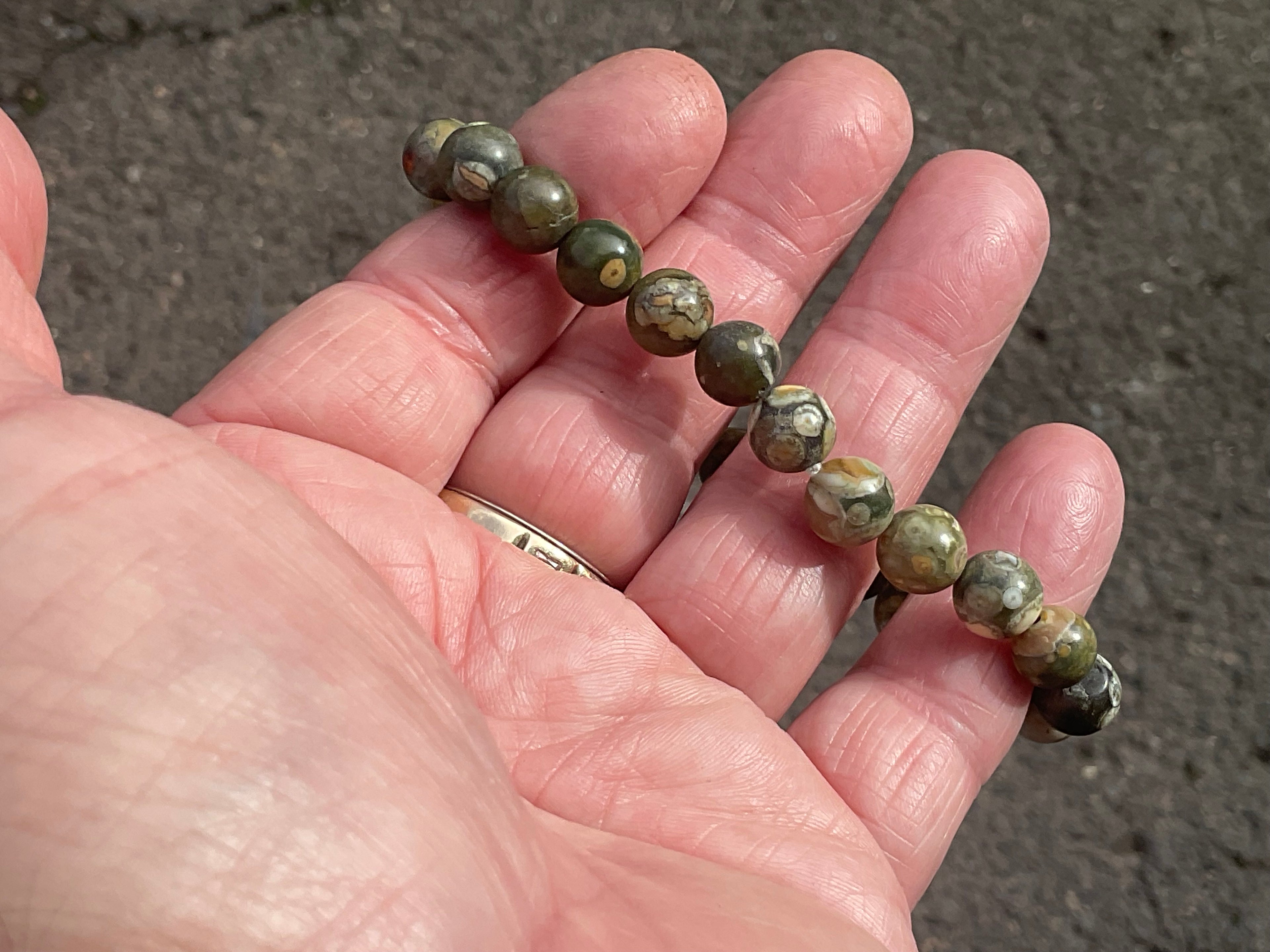 8mm Mt Hay Rhyolite (Amulet Stone) Bead Bracelet
