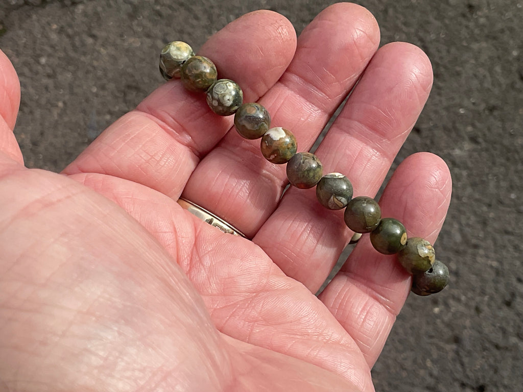 8mm Mt Hay Rhyolite (Amulet Stone) Bead Bracelet