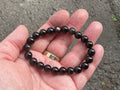 8mm Silver Sheen Obsidian Bead Bracelet