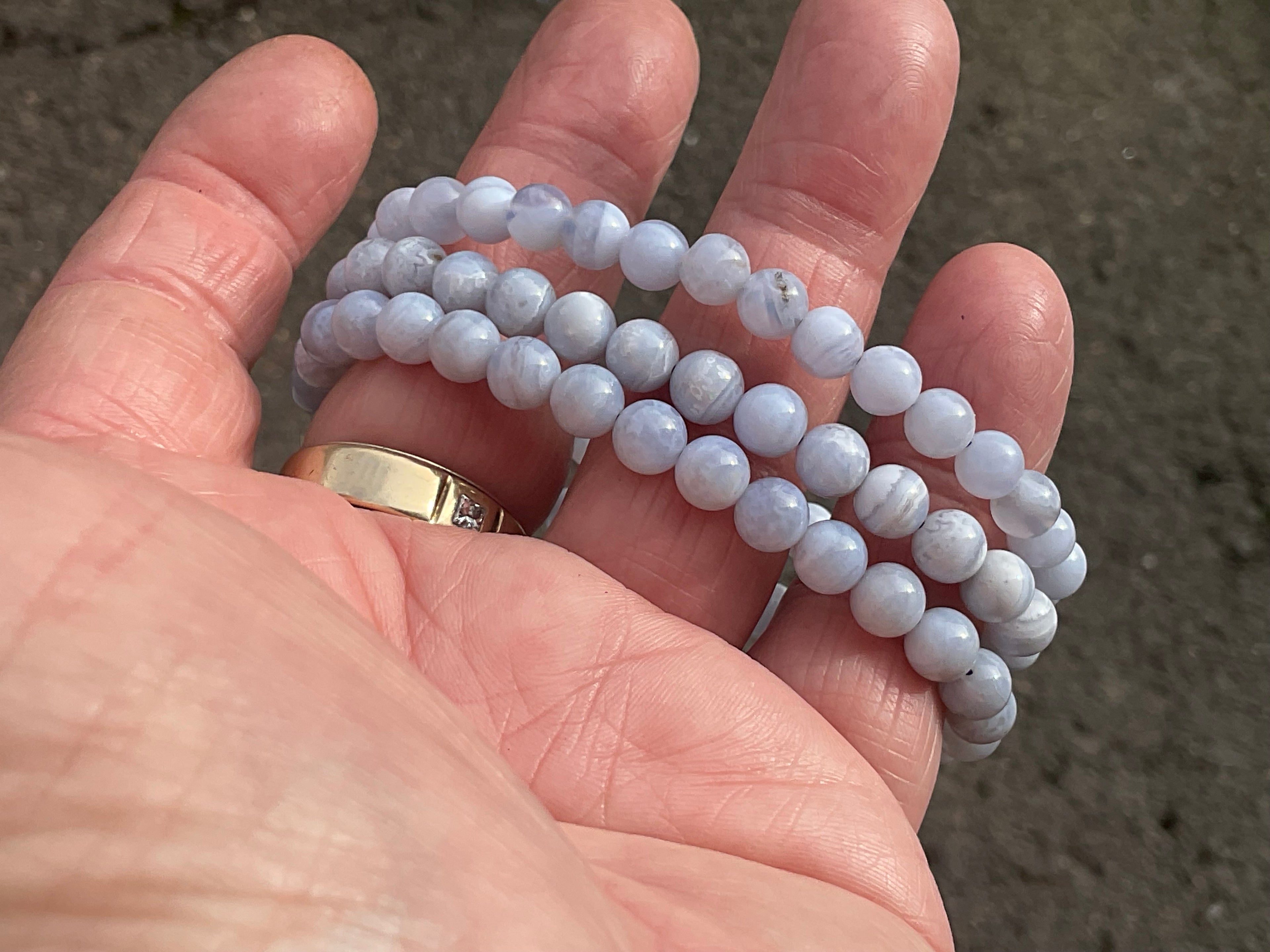 6mm Blue Lace Agate Bead Bracelet