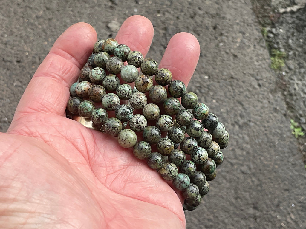8mm African Turquoise (Jasper) Bead Bracelet
