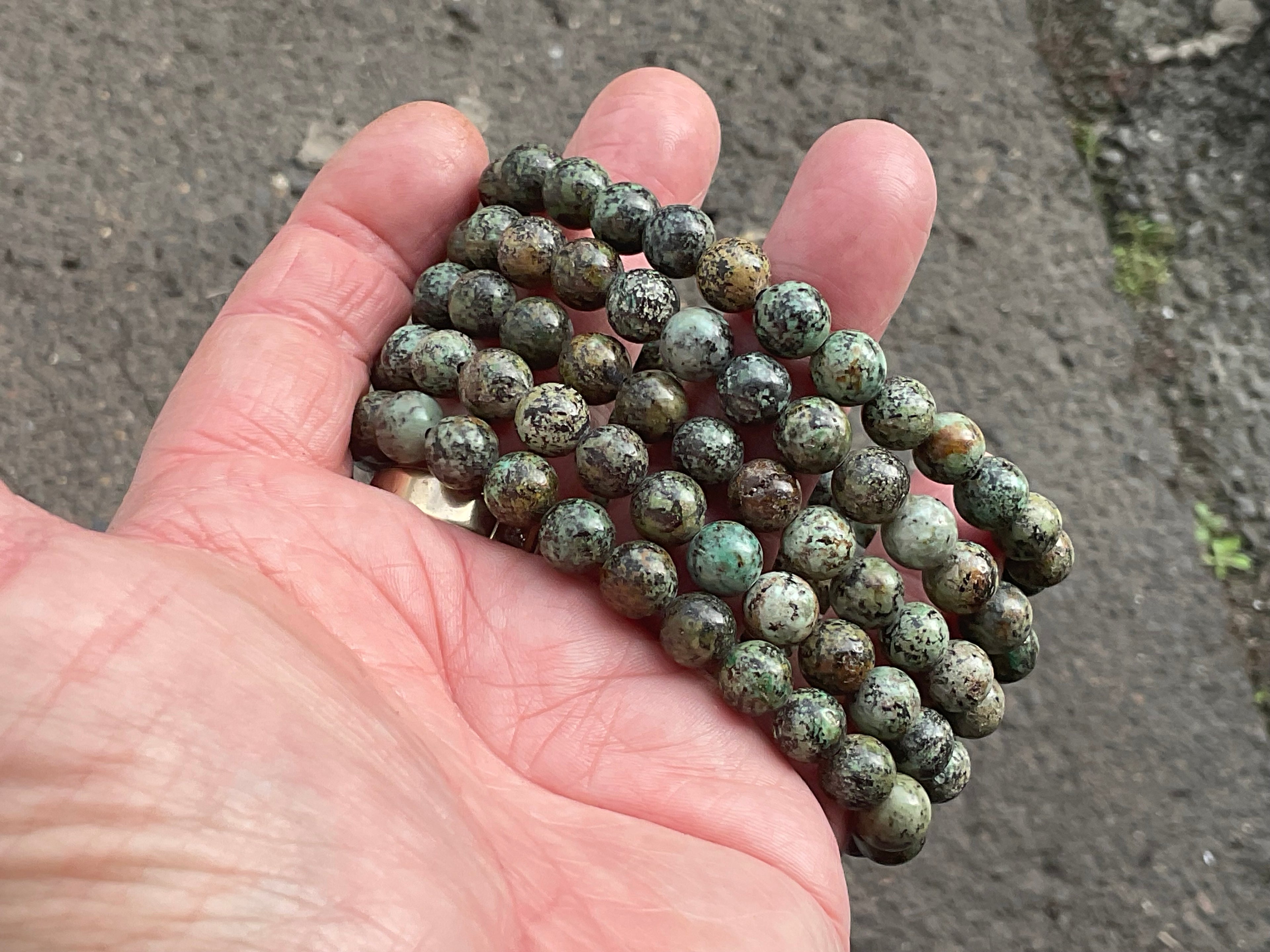 8mm African Turquoise (Jasper) Bead Bracelet