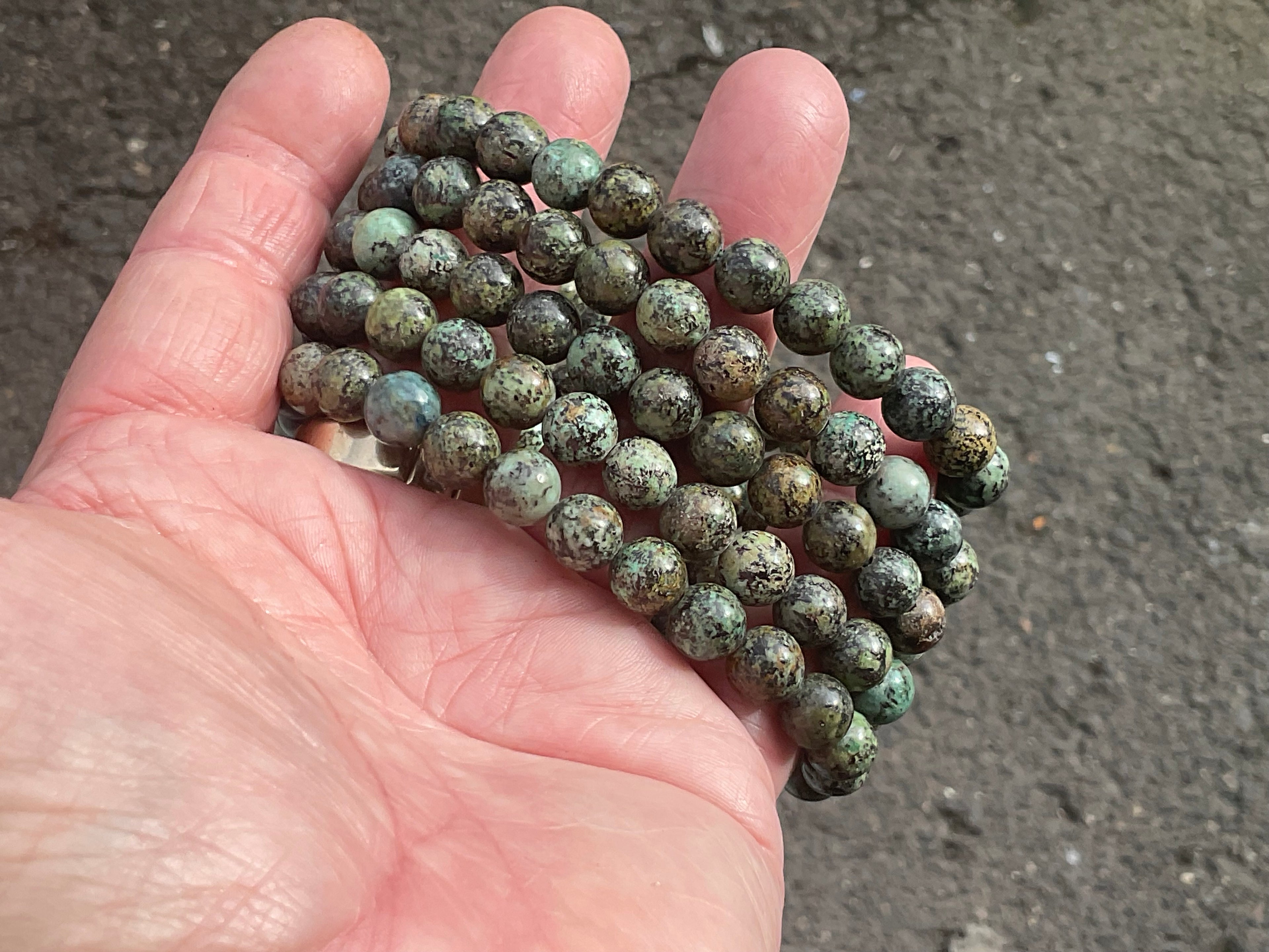 8mm African Turquoise (Jasper) Bead Bracelet