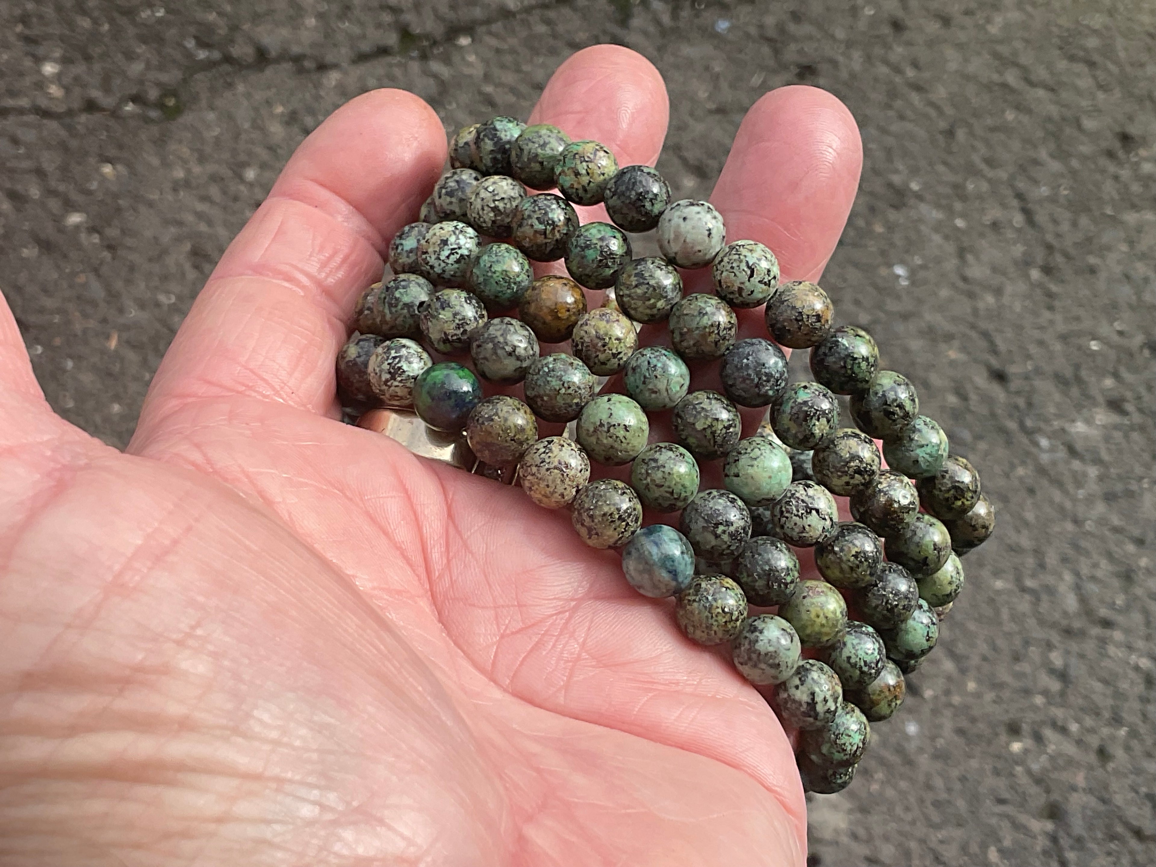 8mm African Turquoise (Jasper) Bead Bracelet