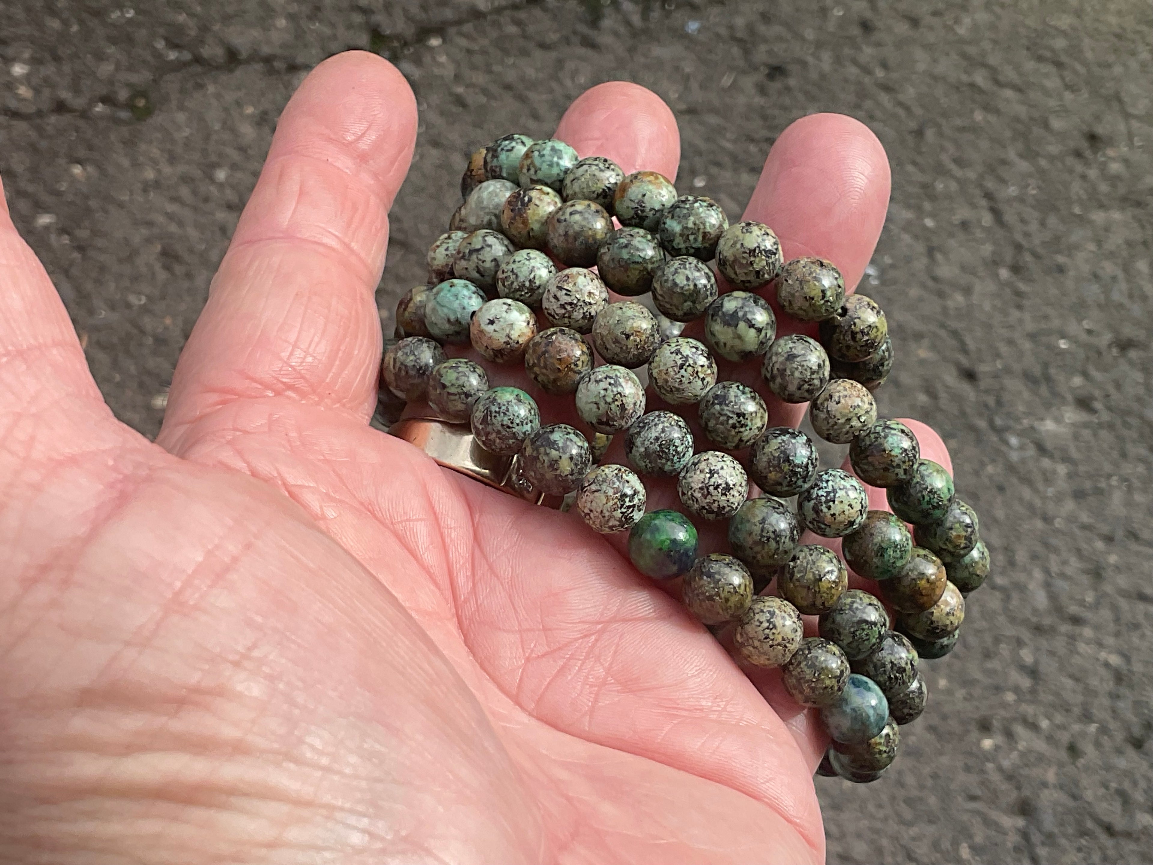 8mm African Turquoise (Jasper) Bead Bracelet