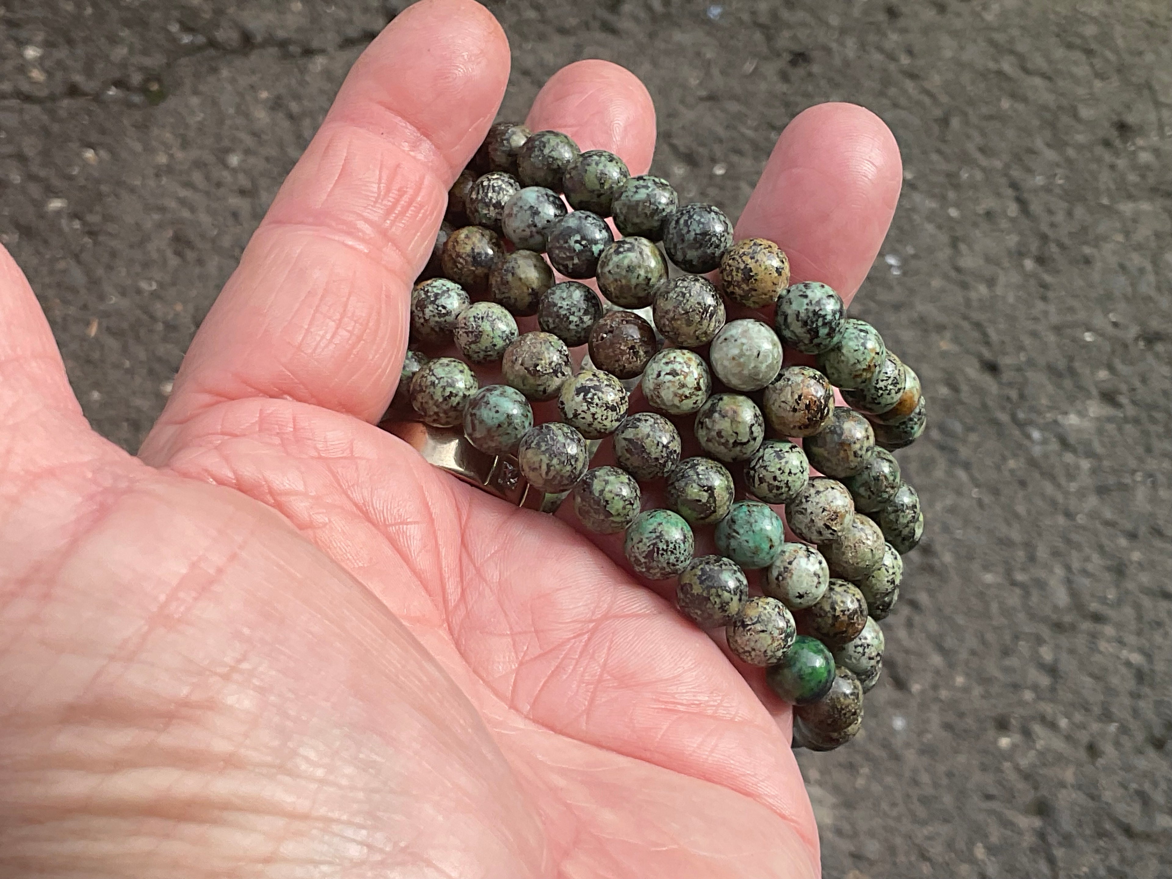 8mm African Turquoise (Jasper) Bead Bracelet