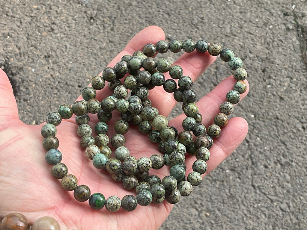 8mm African Turquoise (Jasper) Bead Bracelet