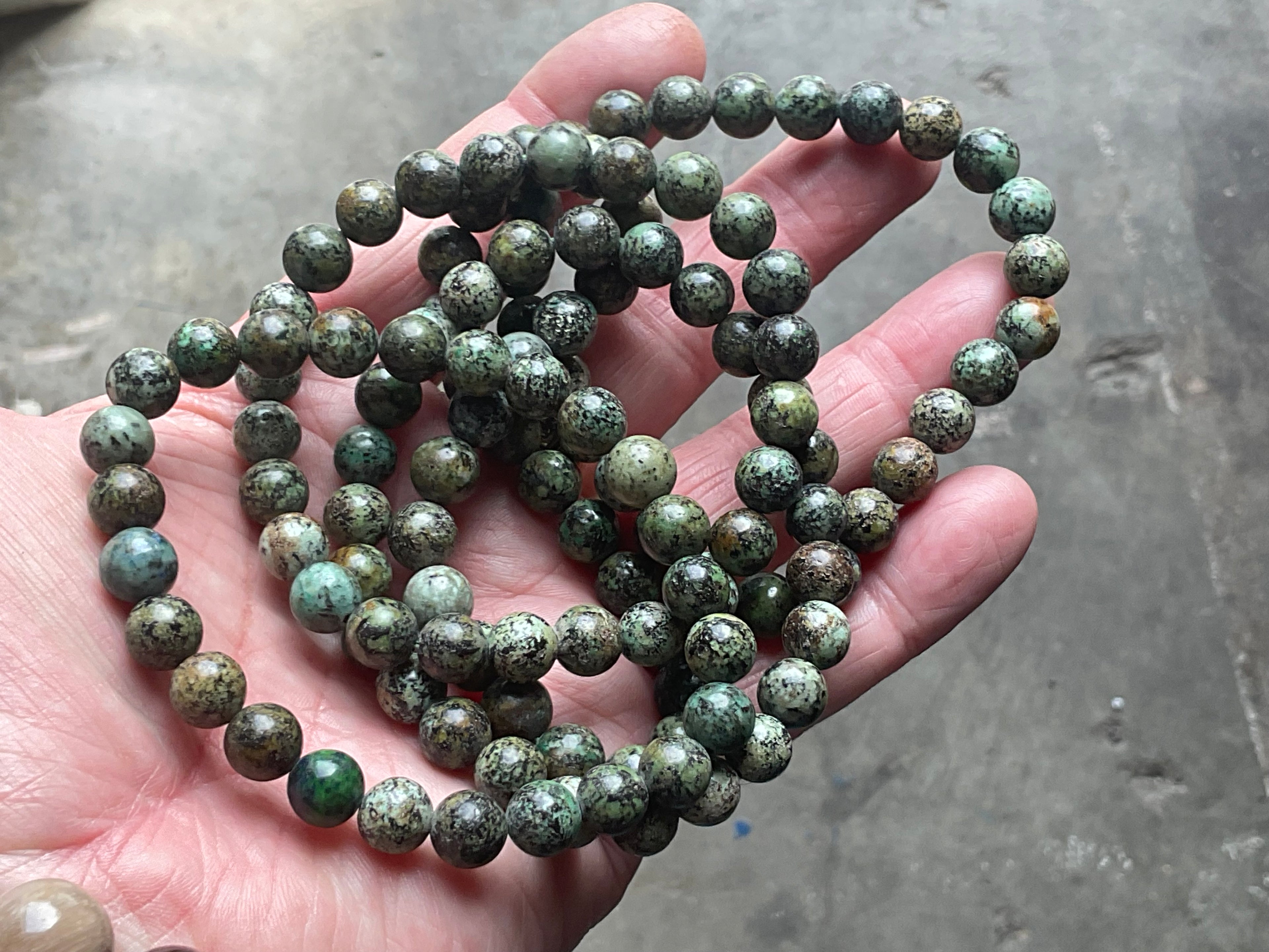 8mm African Turquoise (Jasper) Bead Bracelet