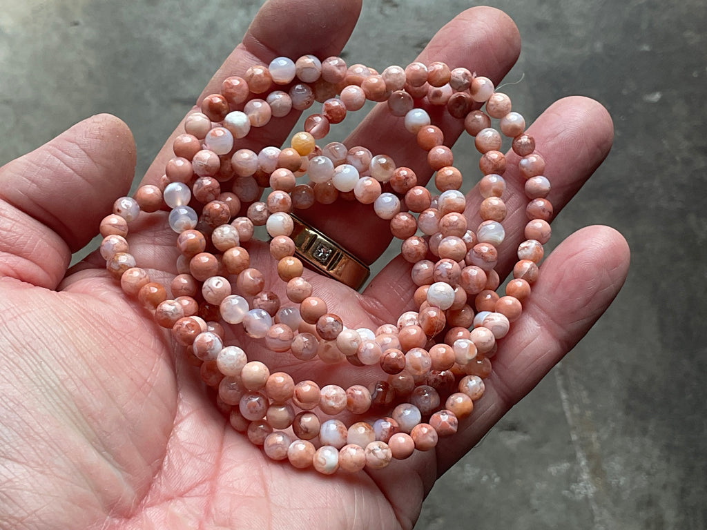 5mm “Cotton Candy” Agate Bead Bracelet