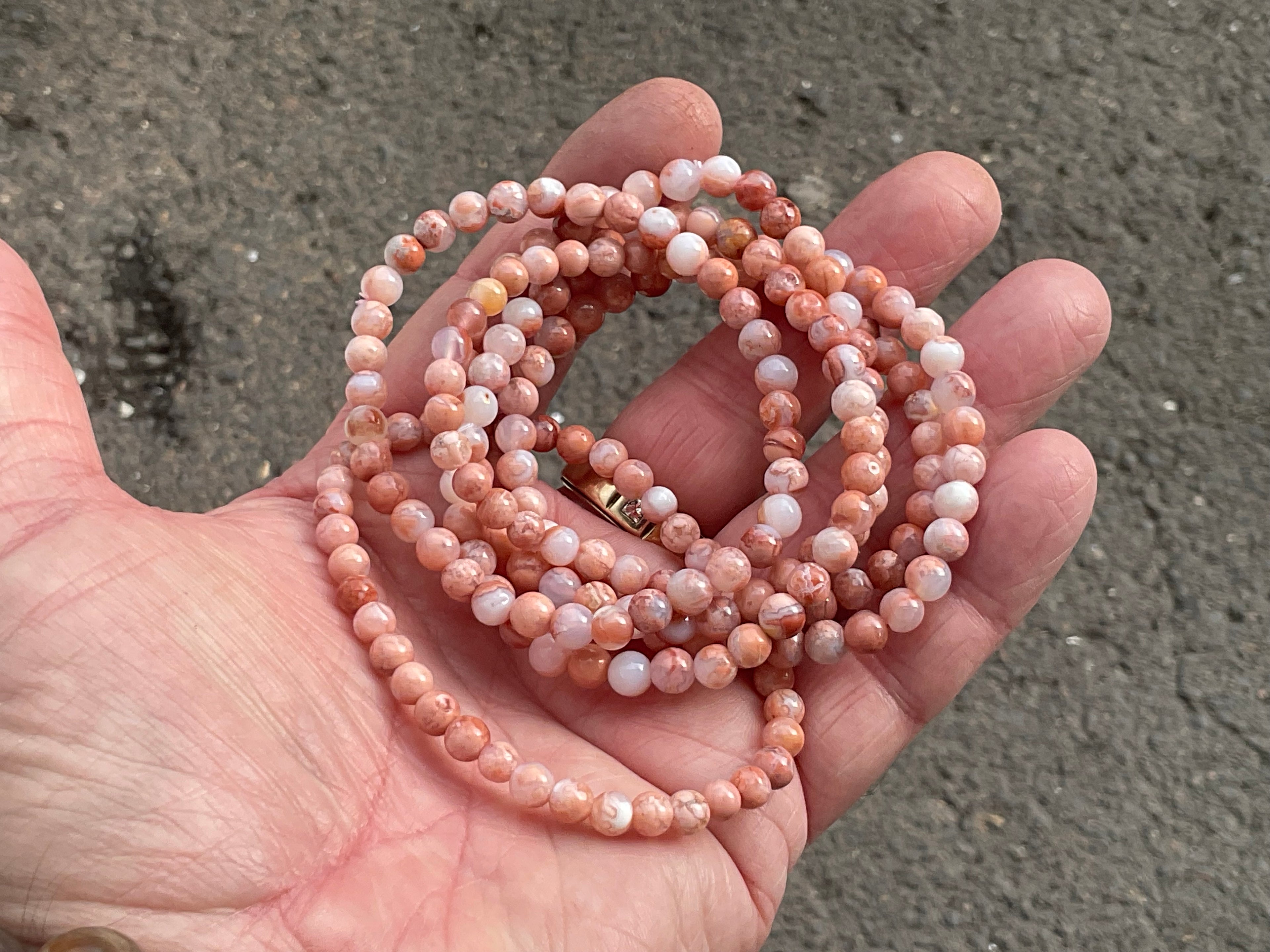 5mm “Cotton Candy” Agate Bead Bracelet