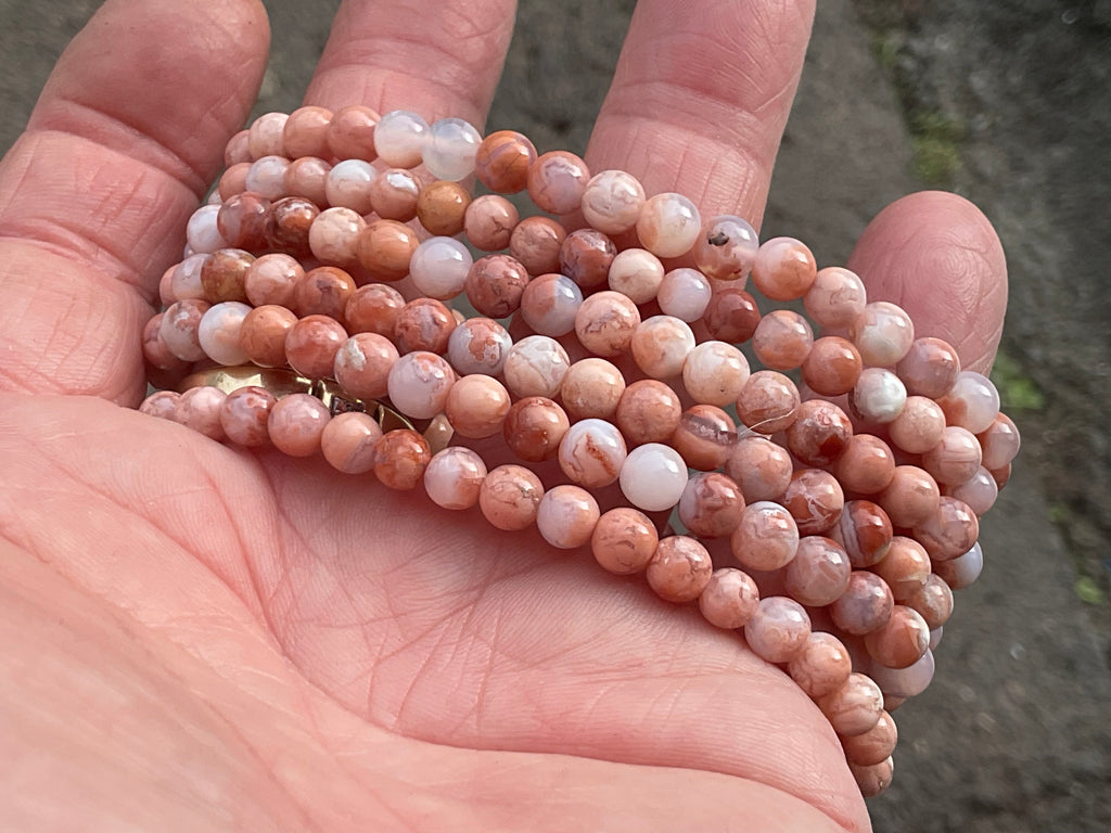 5mm “Cotton Candy” Agate Bead Bracelet