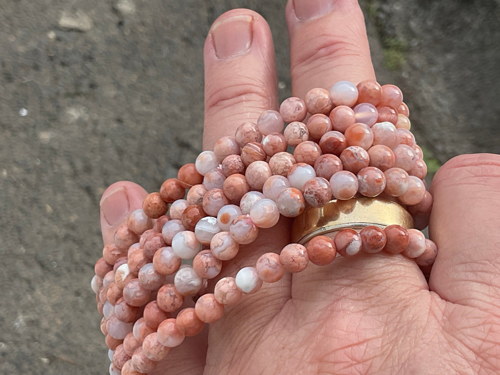 5mm “Cotton Candy” Agate Bead Bracelet