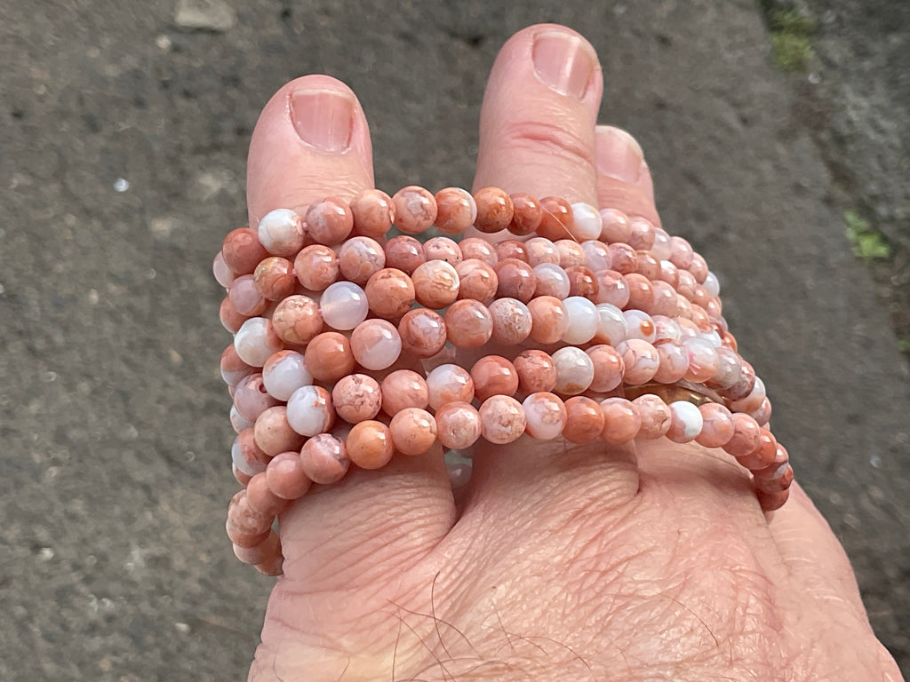 5mm “Cotton Candy” Agate Bead Bracelet