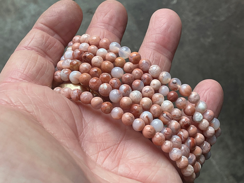 5mm “Cotton Candy” Agate Bead Bracelet
