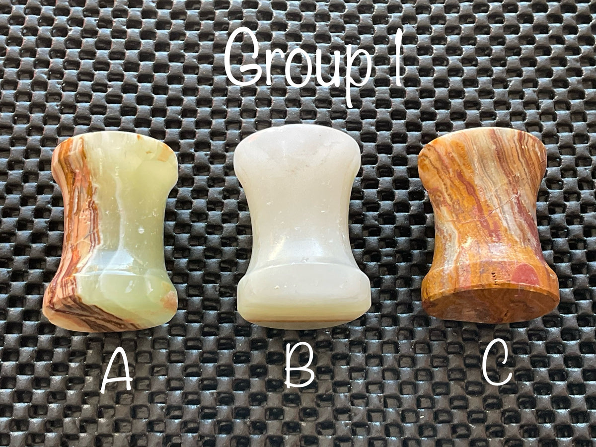 Green Banded Onyx (Calcite) Pedestal Style Stand 1B