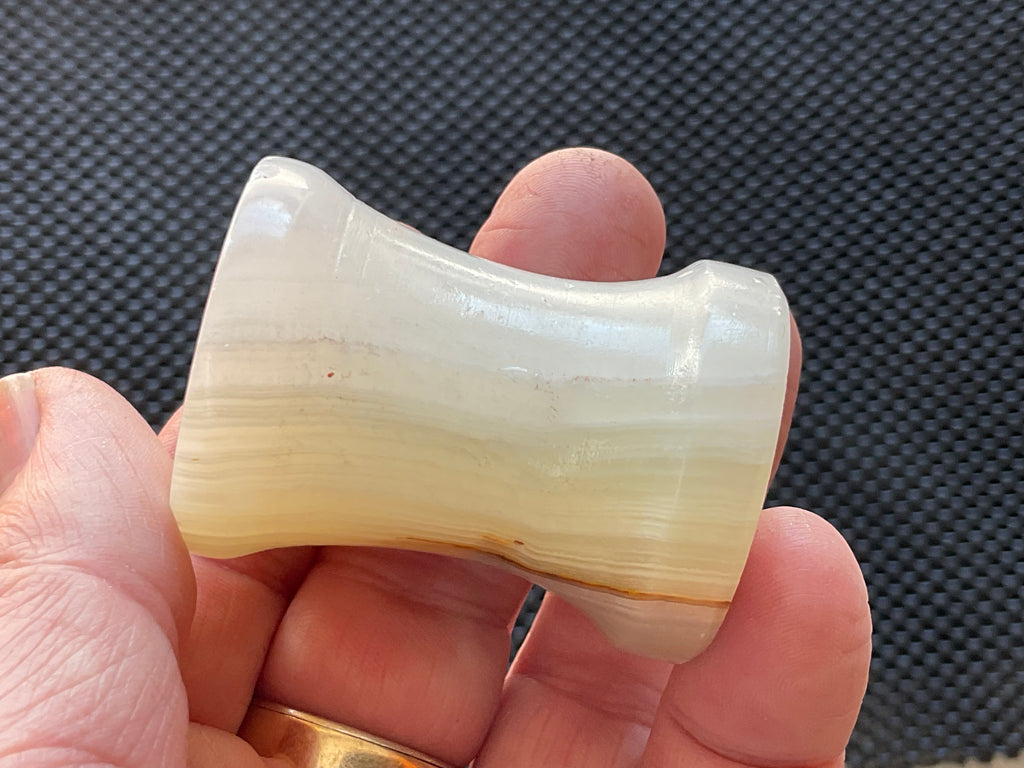 Green Banded Onyx (Calcite) Pedestal Style Stand 1B