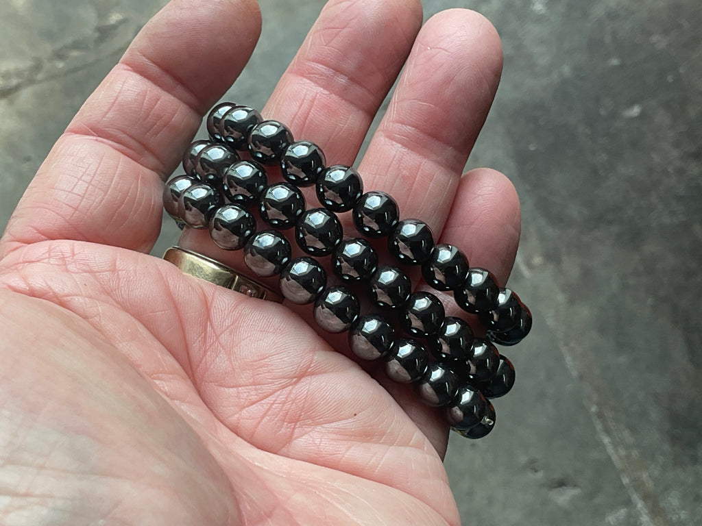 Hematite Round 8mm Bead Bracelet