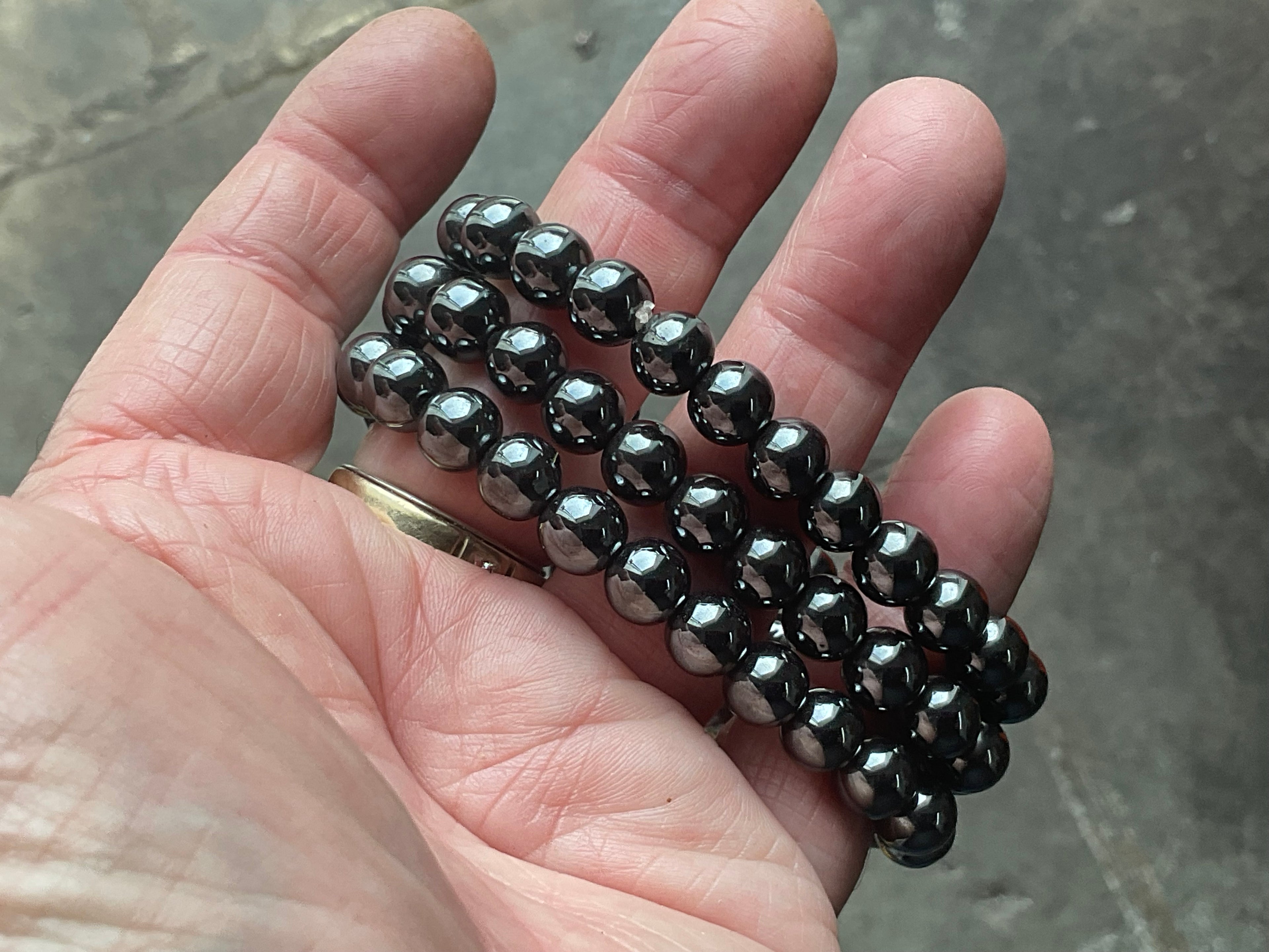 Hematite Round 8mm Bead Bracelet