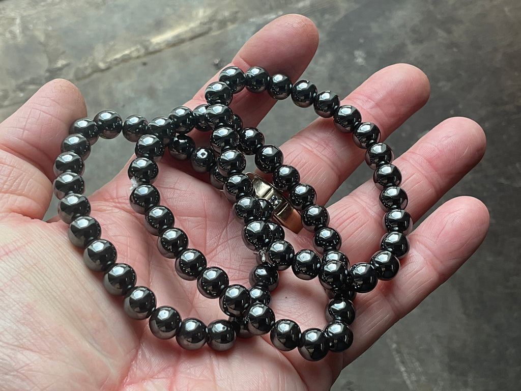 Hematite Round 8mm Bead Bracelet