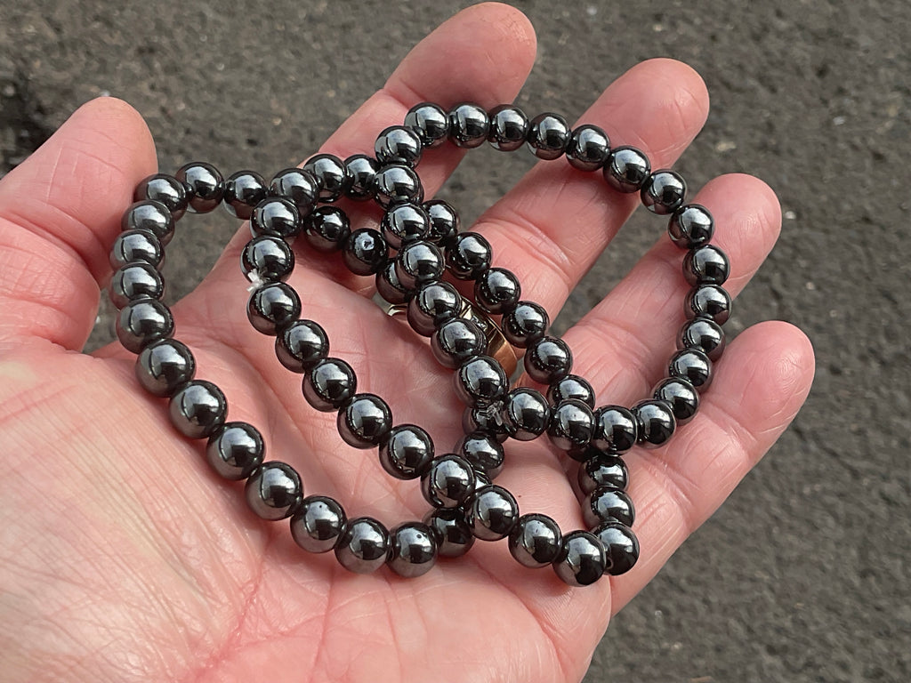 Hematite Round 8mm Bead Bracelet