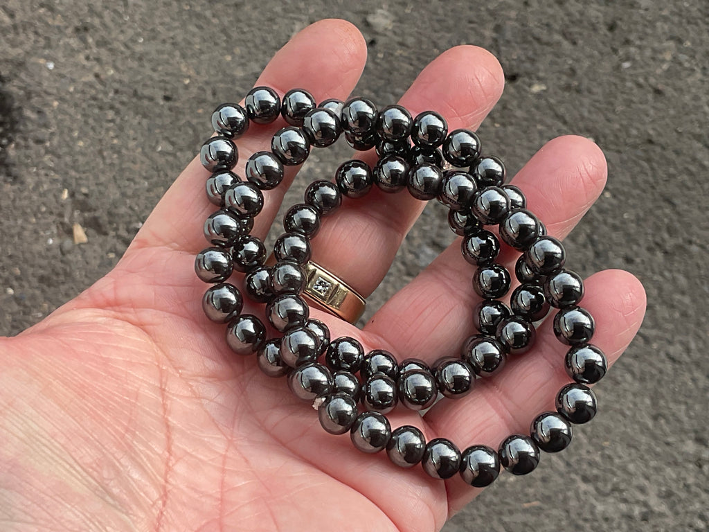 Hematite Round 8mm Bead Bracelet
