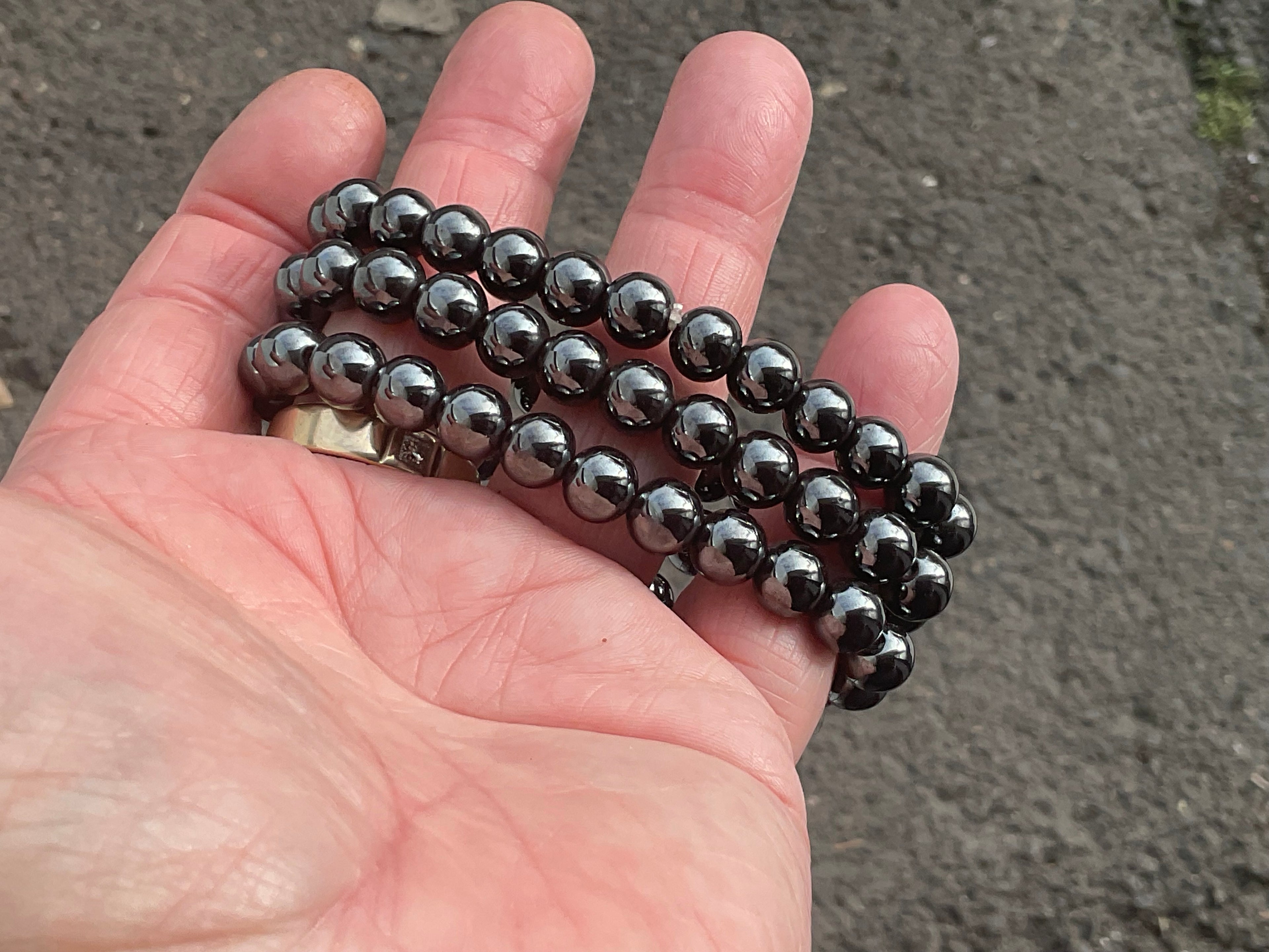 Hematite Round 8mm Bead Bracelet