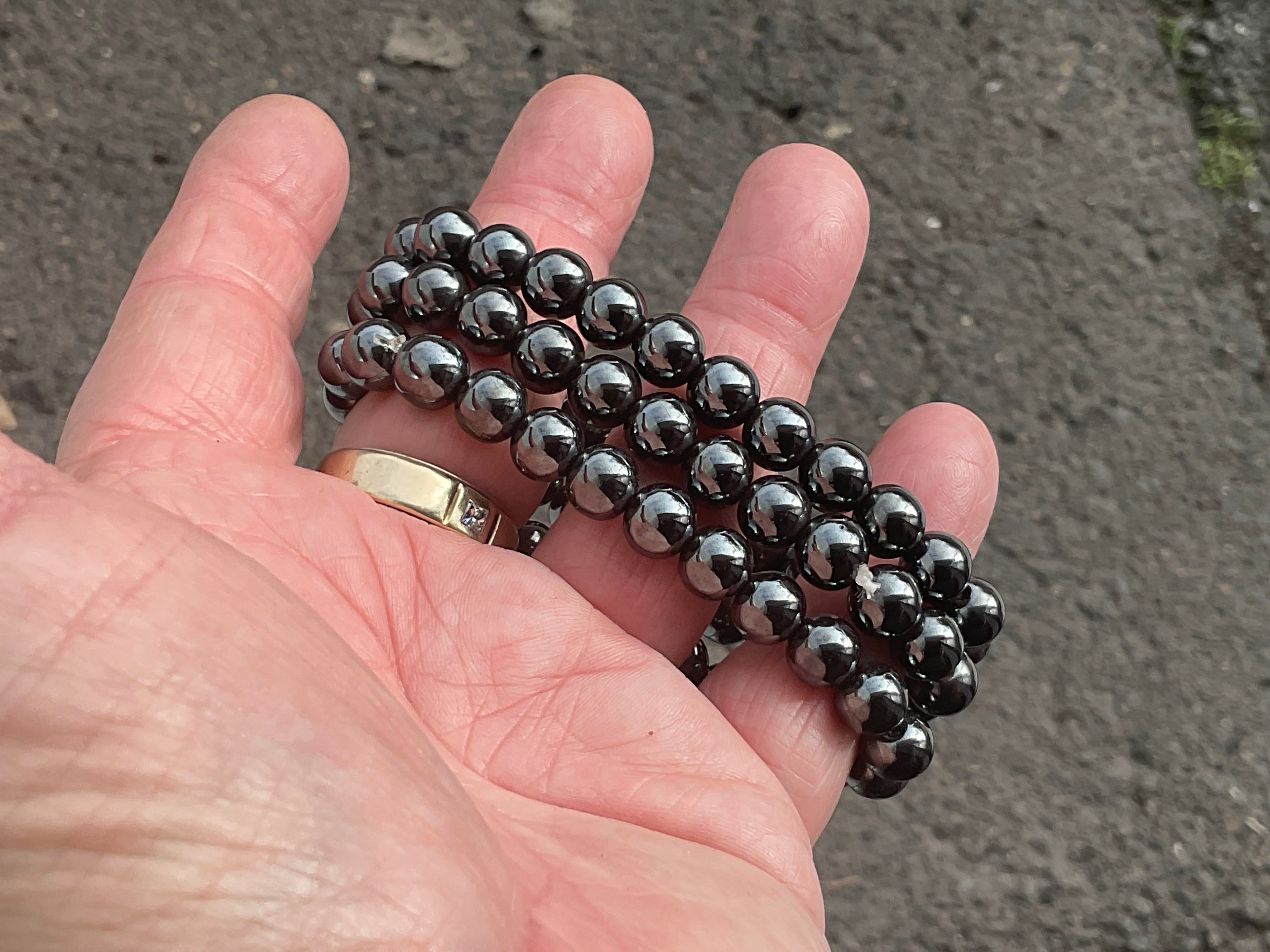 Hematite Round 8mm Bead Bracelet