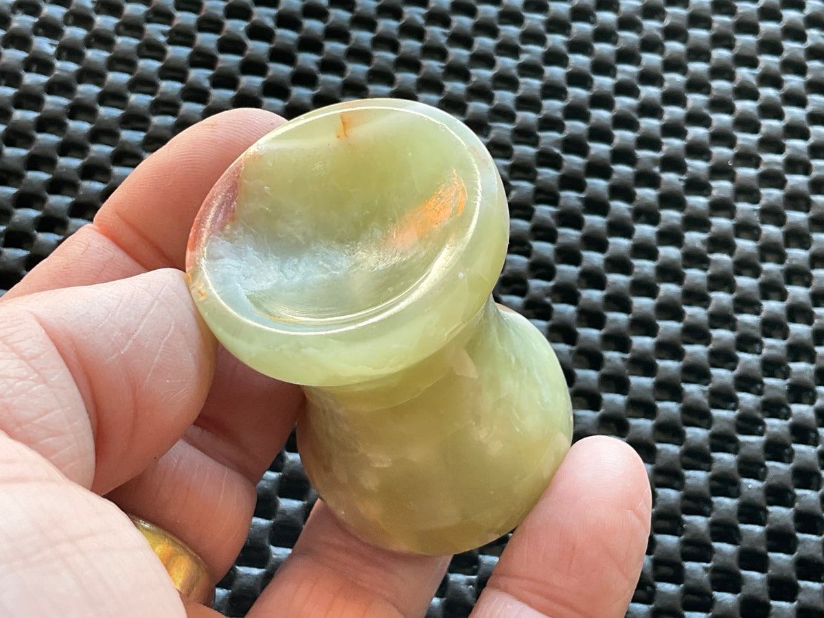 Green Banded Onyx (Calcite) Pedestal Style Sphere Stand 2A