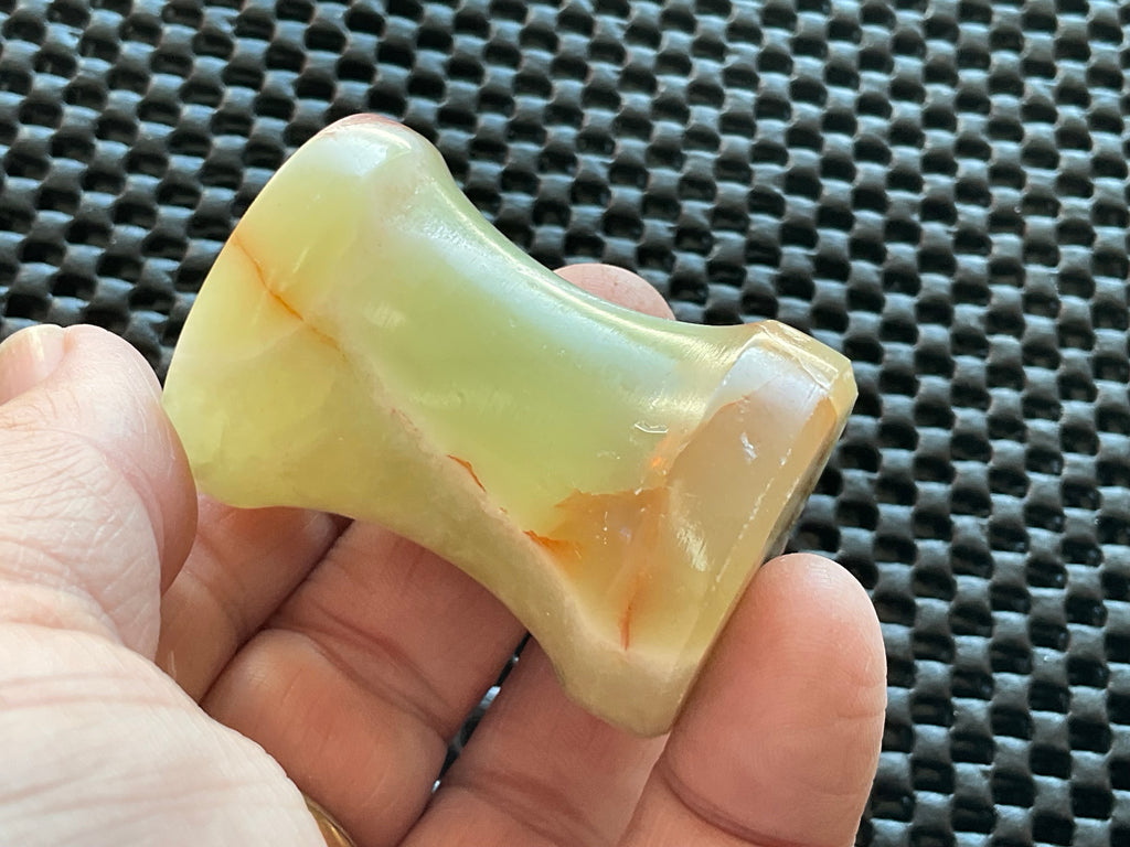 Green Banded Onyx (Calcite) Pedestal Style Sphere Stand 2A
