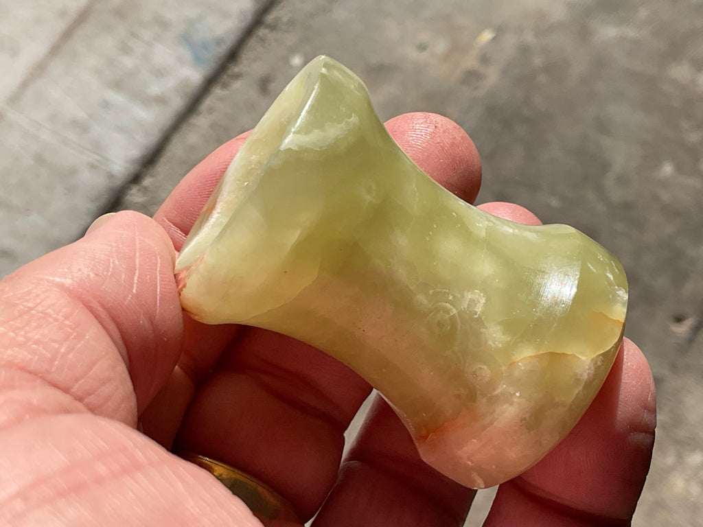 Green Banded Onyx (Calcite) Pedestal Style Sphere Stand 2A
