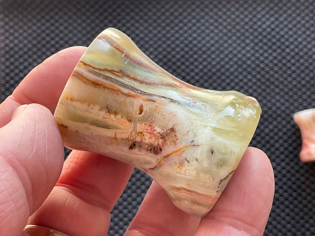 Green Banded Onyx (Calcite) Pedestal Style Sphere Stand 2B