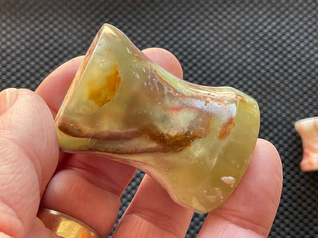 Green Banded Onyx (Calcite) Pedestal Style Sphere Stand 2B
