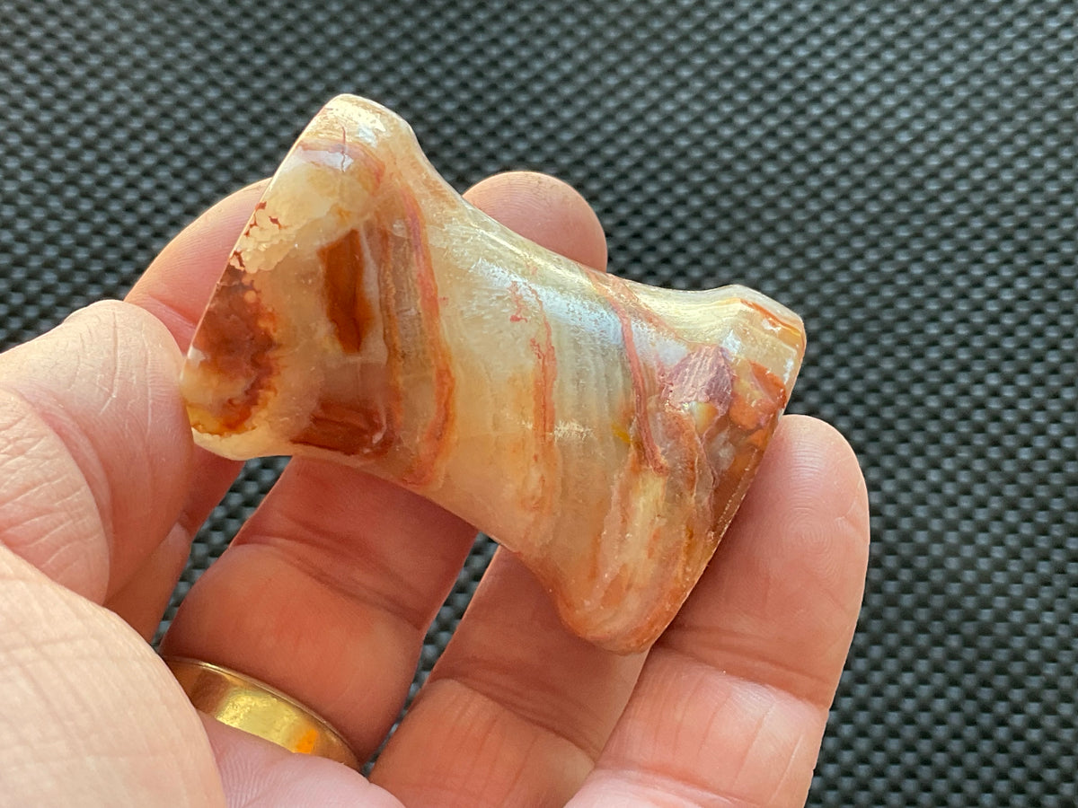 Green Banded Onyx (Calcite) Pedestal Style Sphere Stand 2C