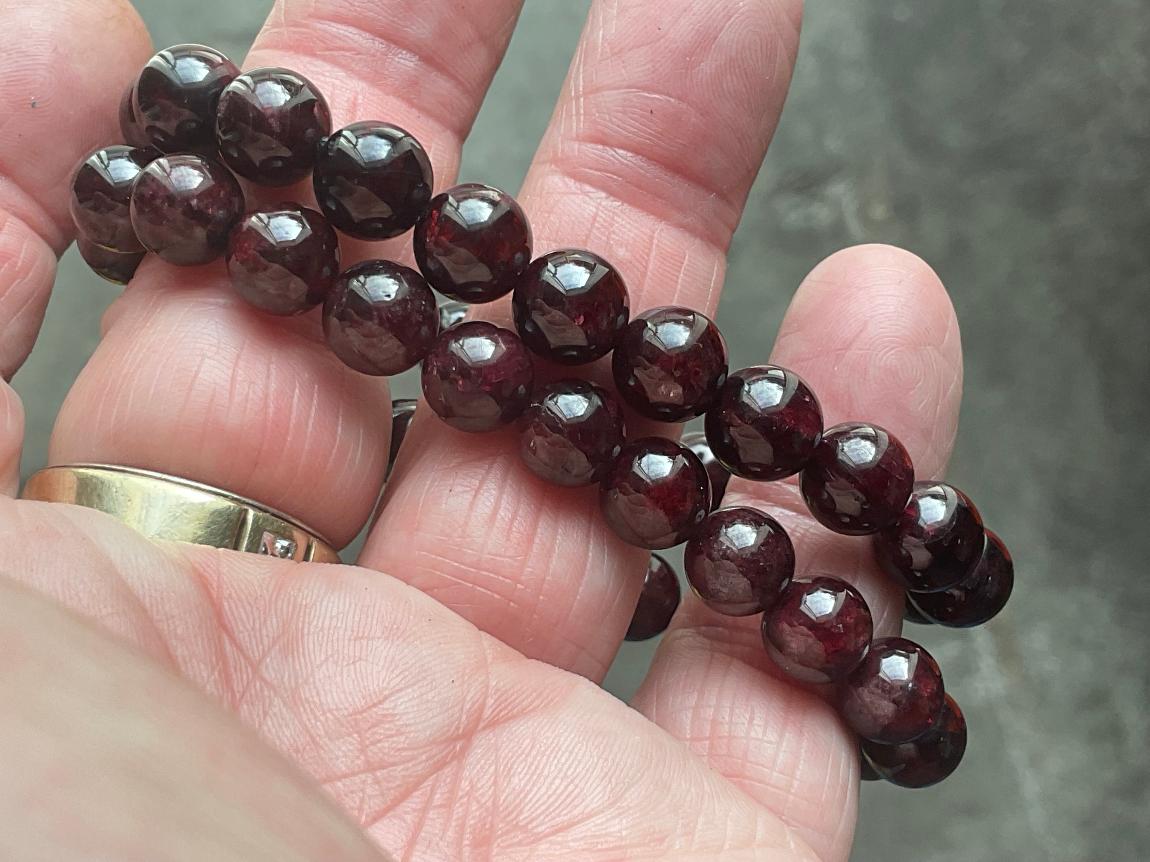 Garnet 8mm Bead Bracelet