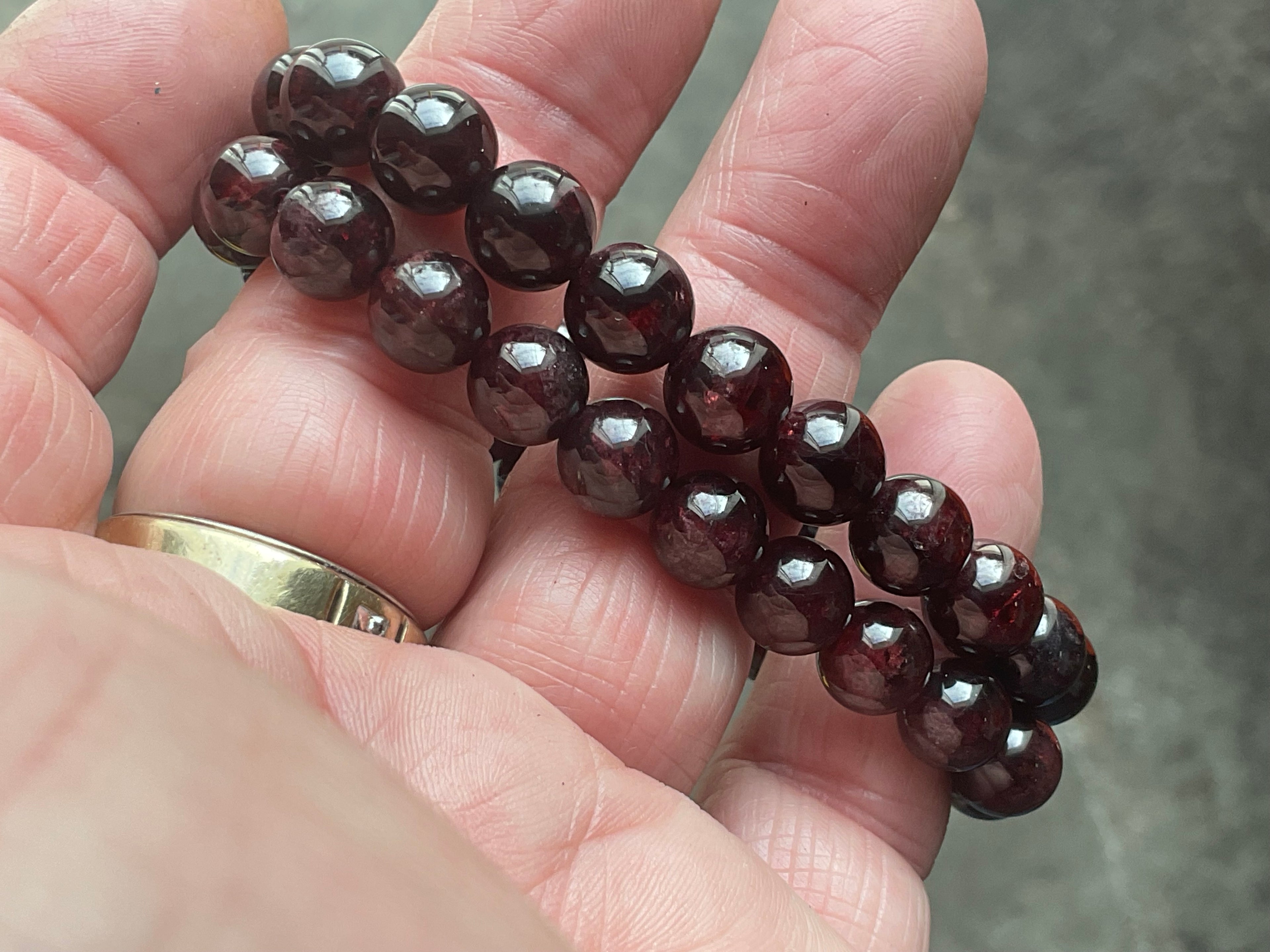 Garnet 8mm Bead Bracelet
