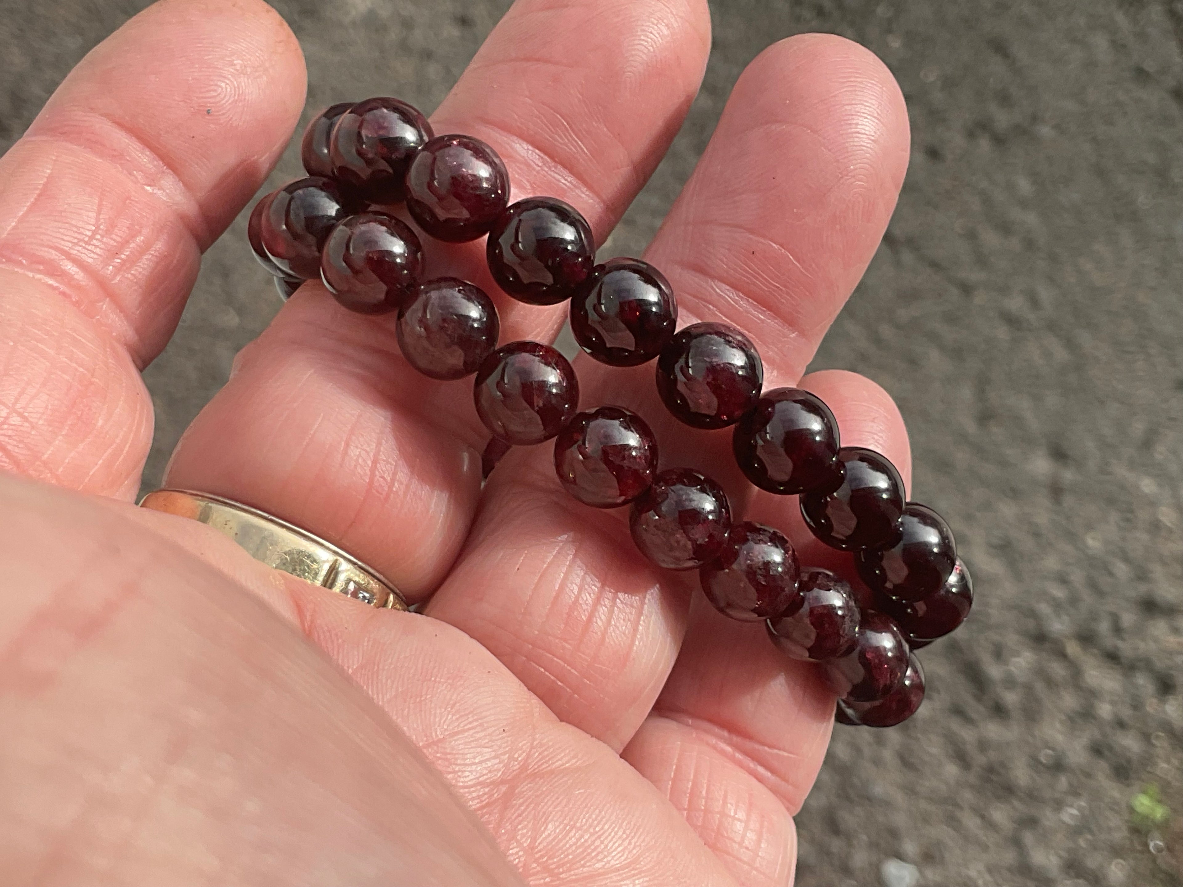 Garnet 8mm Bead Bracelet