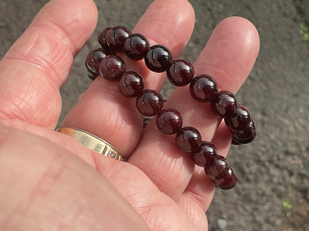 Garnet 8mm Bead Bracelet