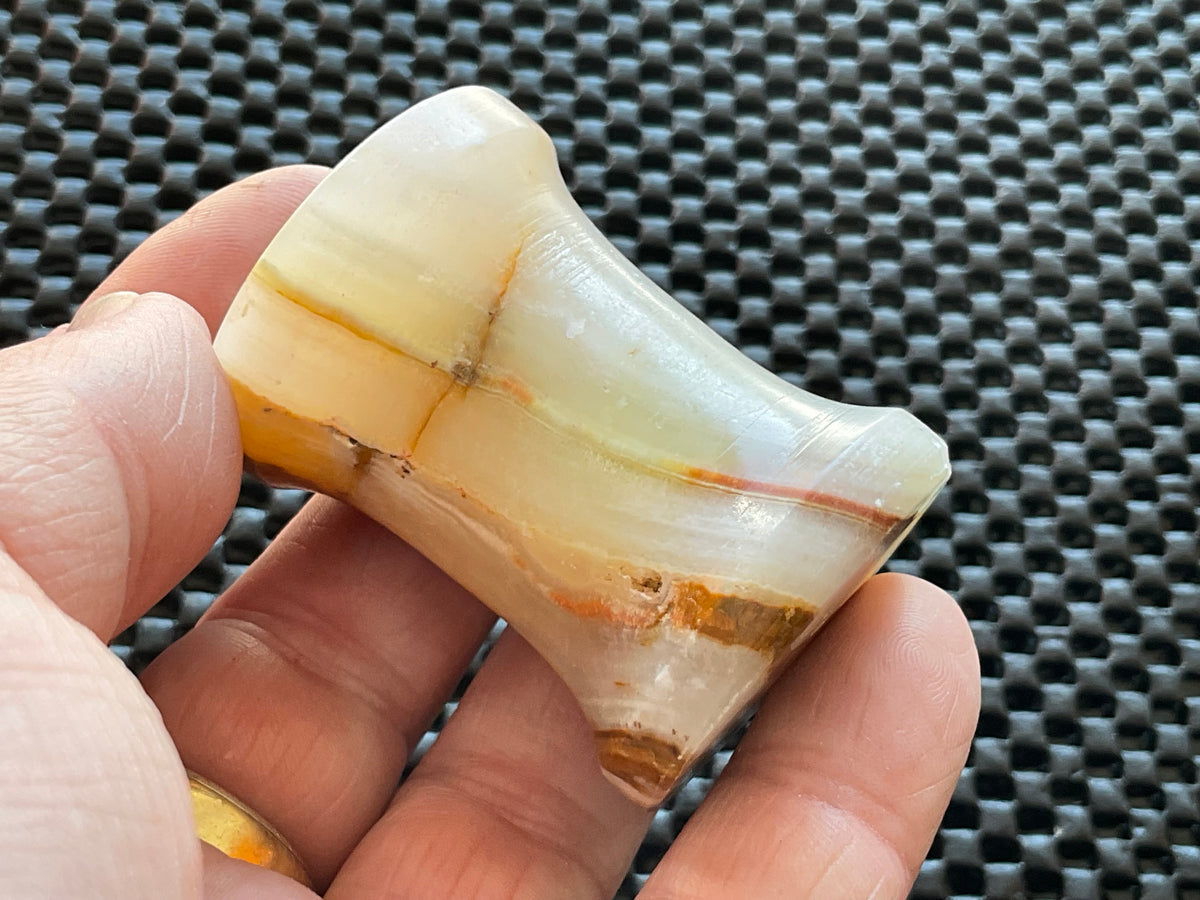 Green Banded Onyx (Calcite) Pedestal Style Sphere Stand 3A