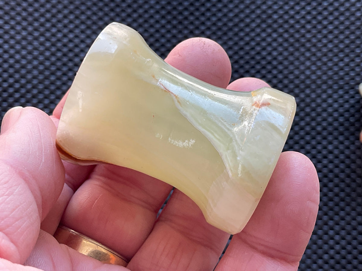 Green Banded Onyx (Calcite) Pedestal Style Sphere Stand 3B