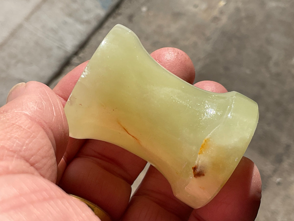 Green Banded Onyx (Calcite) Pedestal Style Sphere Stand 3B
