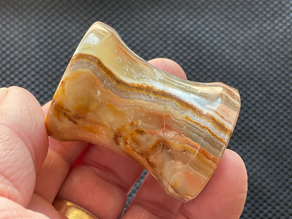 Green Banded Onyx (Calcite) Pedestal Style Sphere Stand 3C