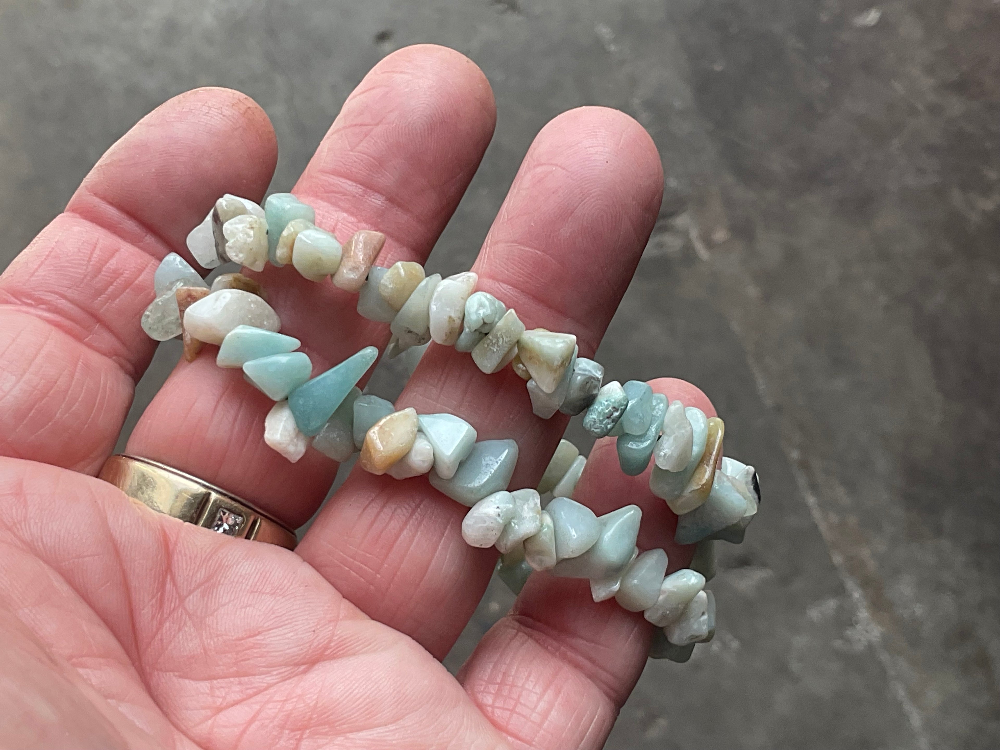 Amazonite Stone Chip Bracelet