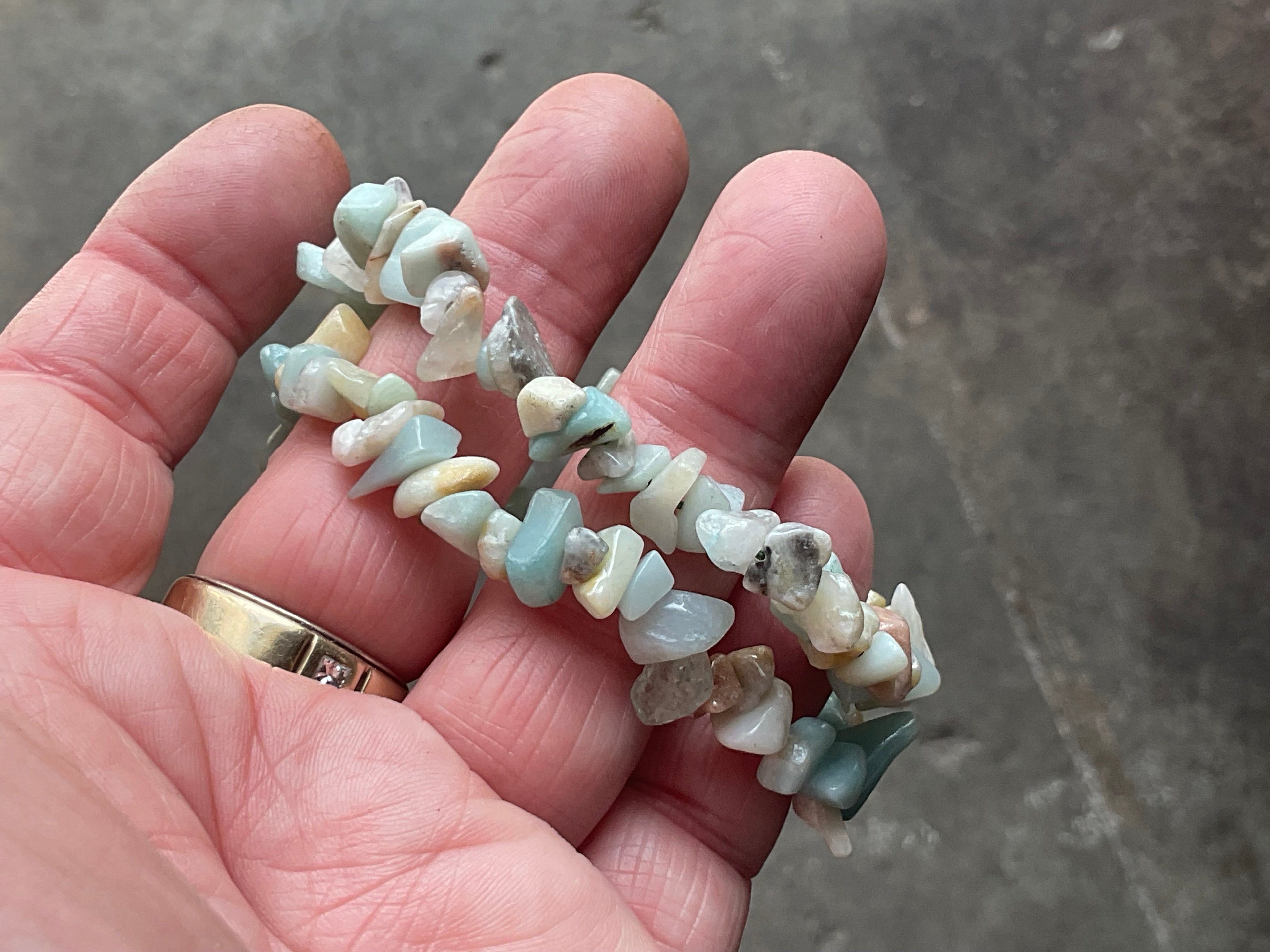 Amazonite Stone Chip Bracelet