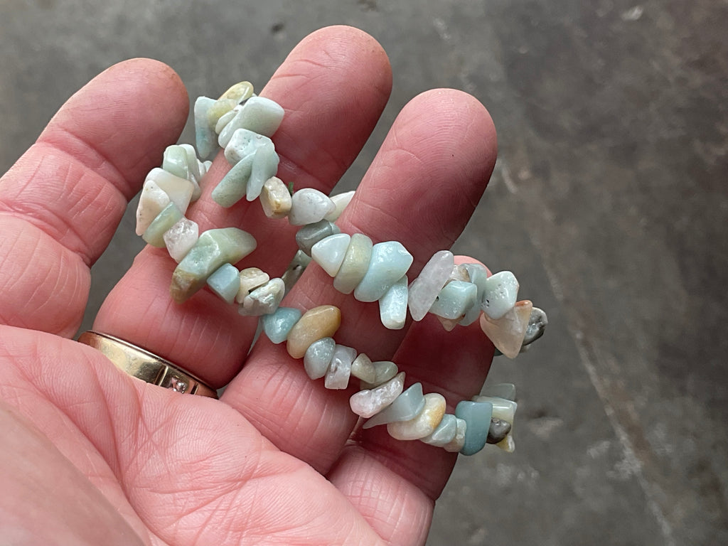 Amazonite Stone Chip Bracelet